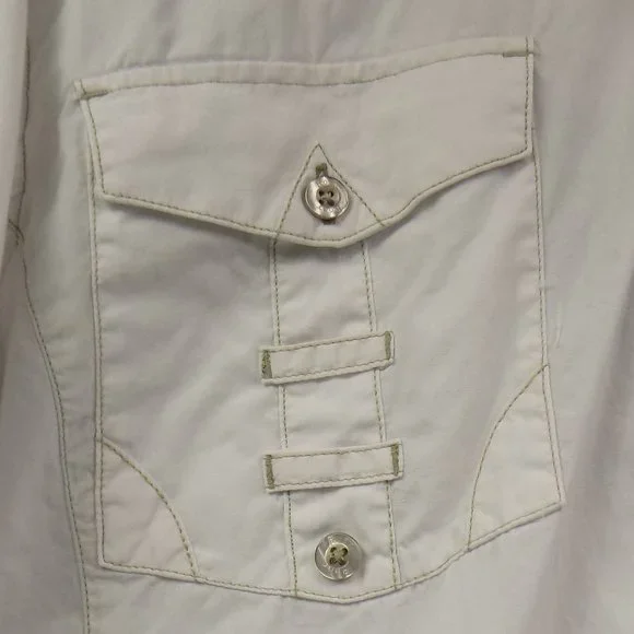 Roar Men's Embroidered Crest Design Button Front Collared Shirt Size Small - Picture 4 of 11